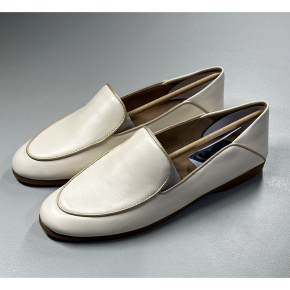 Aerosoles Bay Pipe Trim Cream Leather Loafers Women’s Flats Size 9M NWB - Picture 1 of 10